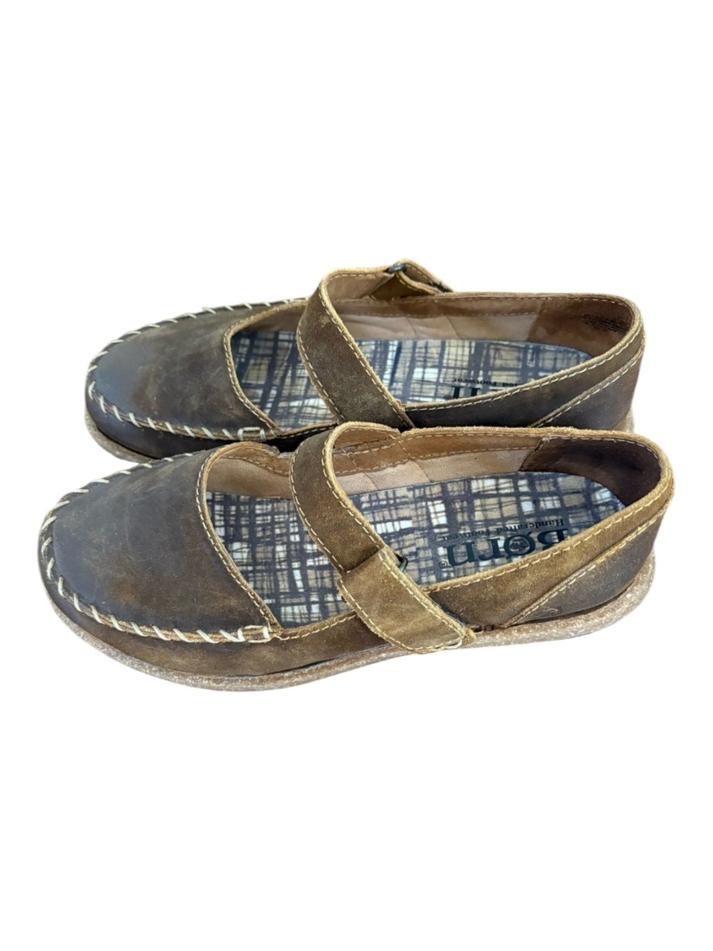 Born Handcrafted Teodora Distressed
Leather Mary Janes Sz 38